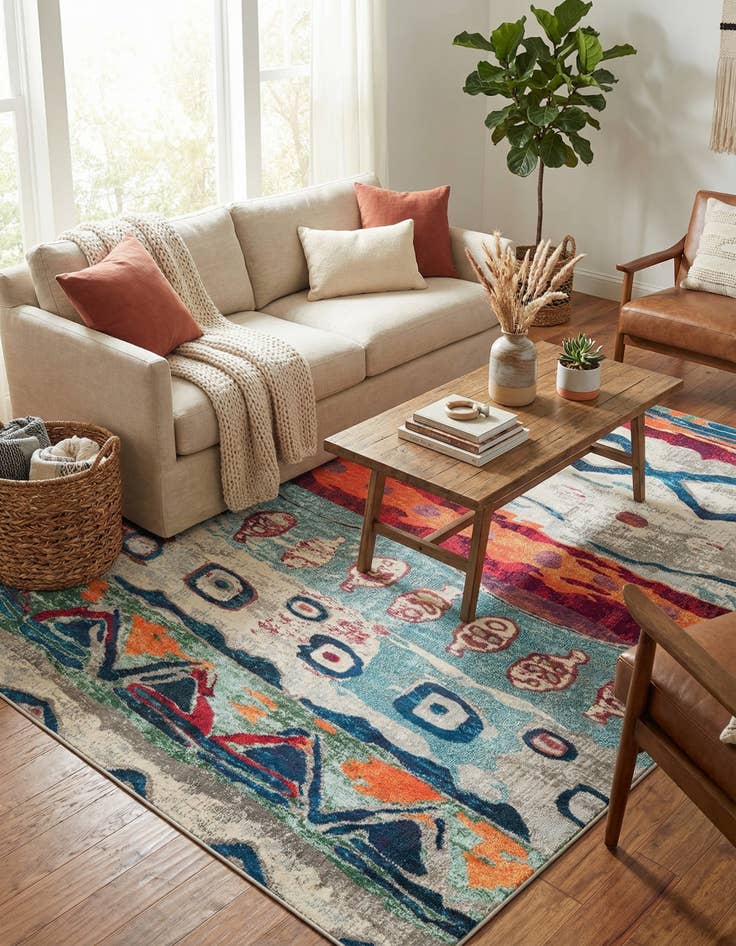 Detail image of  7' 10 x 10'  Washable Vivid Rug