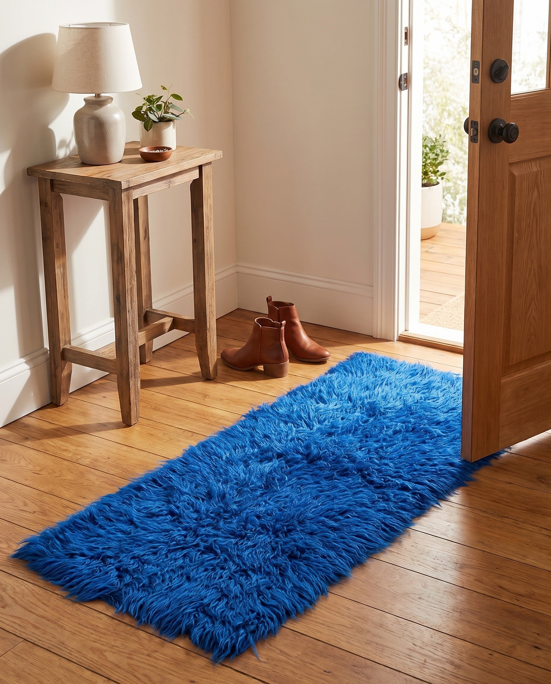 2' x 4' 5 Hand Knotted Moroccan Wool Runner Rug
