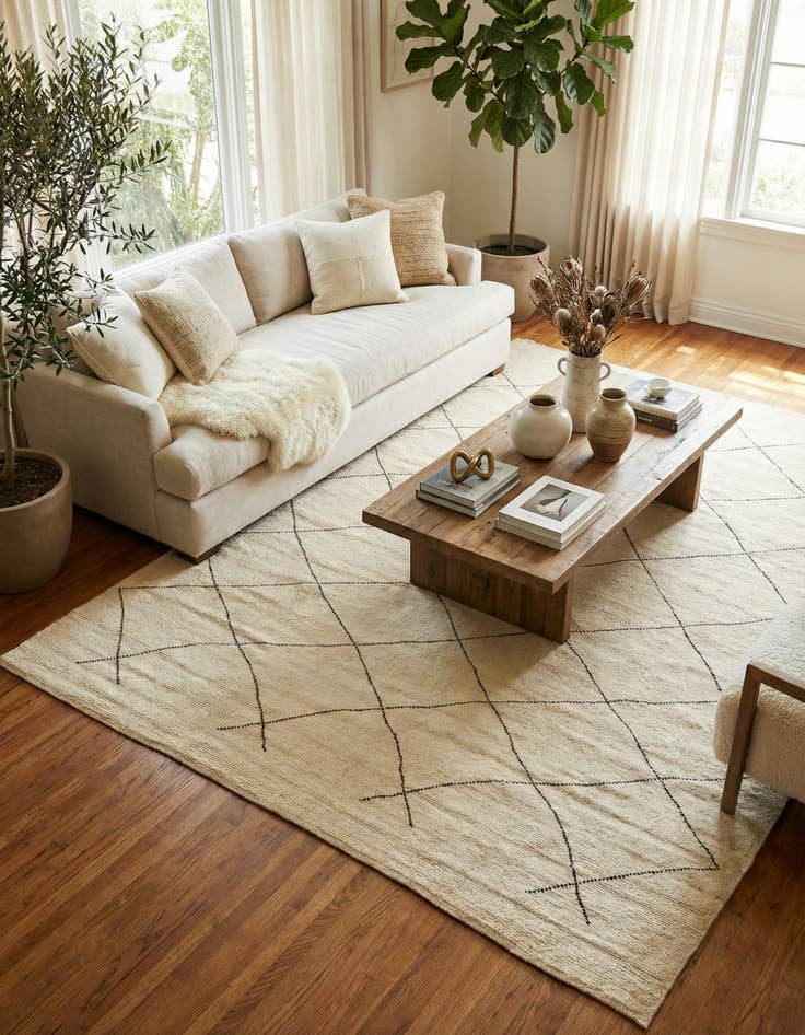 Detail image of  8' 3 x 10'  Hand Knotted Moroccan Wool Rug