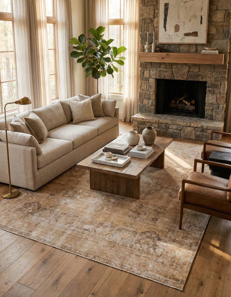 Detail image of 9' 1 x 12' 6  Hand Knotted Ultra Vintage Persian Wool Rug