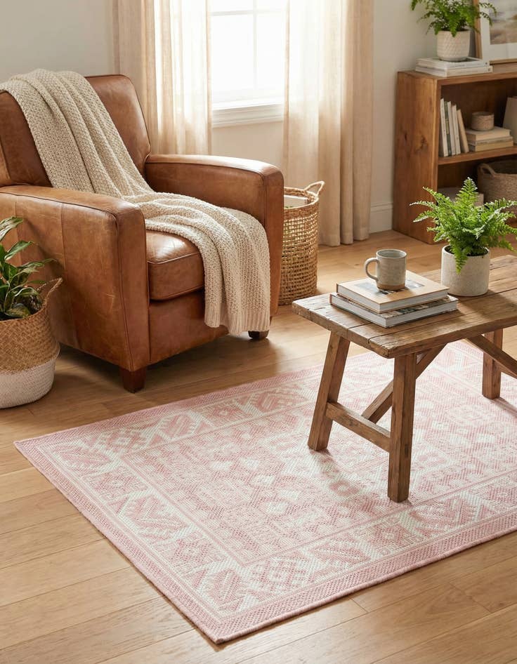 Detail image of 2' x 3'  Washable Aztec Indoor / Outdoor Rug