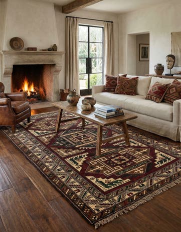4' 9 x 7' 8 Hand Knotted Kars Wool Rug