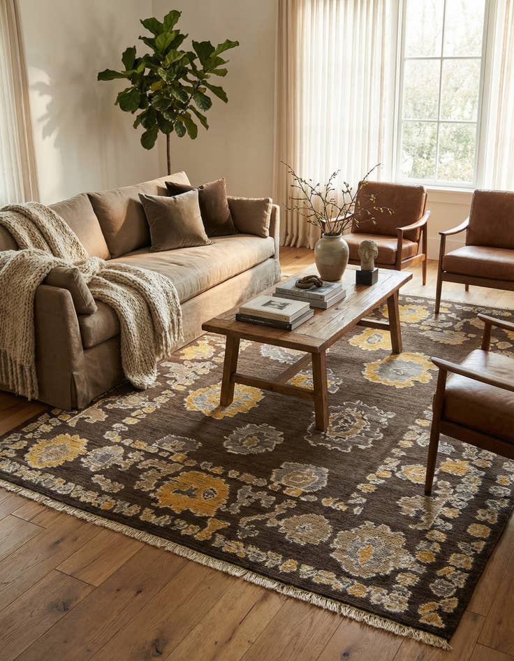 Detail image of  8' 2 x 10' 3  Hand Knotted Oushak Wool Rug