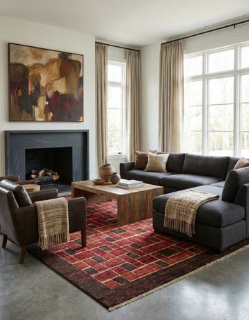6' 7 x 9' 8 Hand Knotted Modern Ziegler Rug