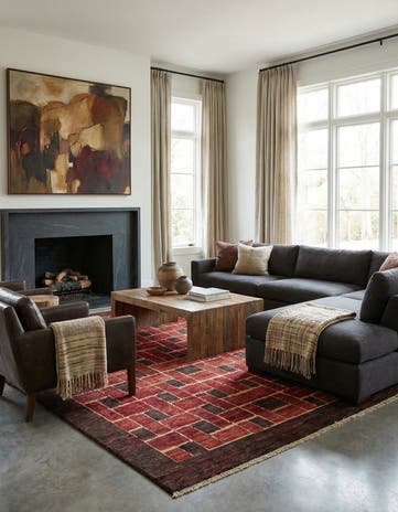 6' 7 x 9' 8 Hand Knotted Modern Ziegler Rug