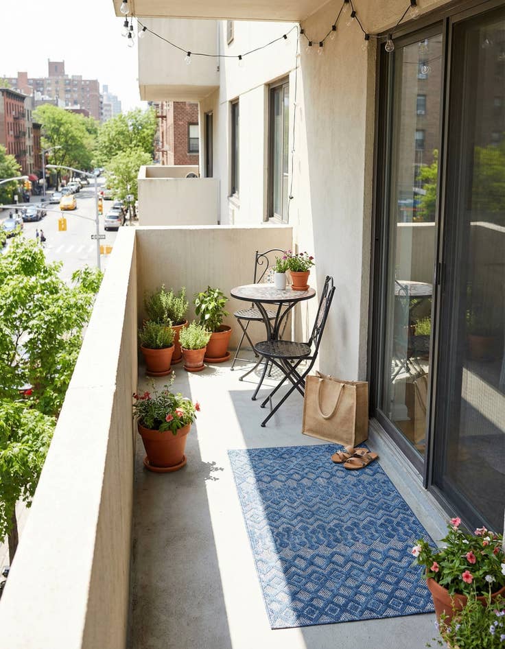 Detail image of 2' x 3'  Washable Trellis Textured Indoor / Outdoor Rug