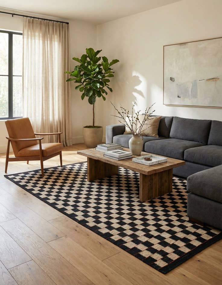 Detail image of 5' 9 x 7' 7  Hand Woven Kilim Modern Wool Rug