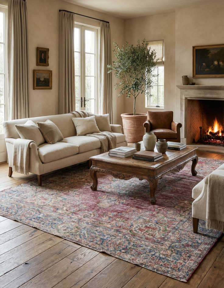 Detail image of 9' 8 x 13'  Hand Knotted Ultra Vintage Persian Wool Rug