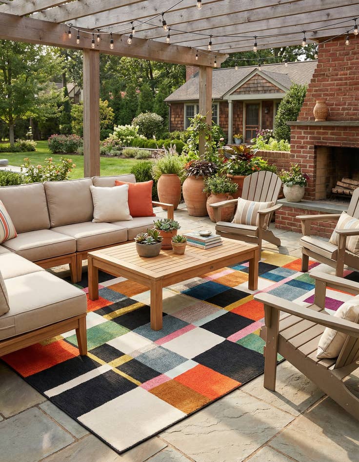 Detail image of 9' x 12'  Washable Casablanca Indoor / Outdoor Rug