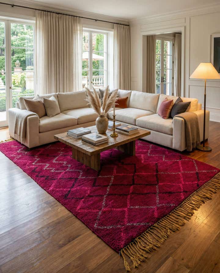 6' 4 x 10' Hand Knotted Moroccan Wool Rug