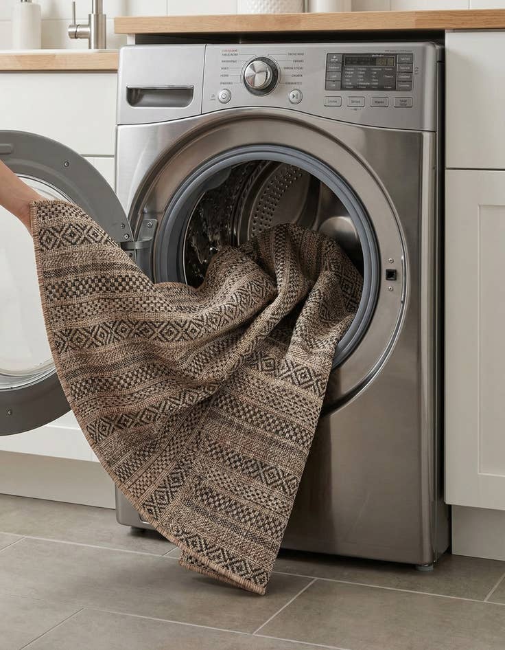 Detail image of 3' x 5' 3  Washable Striped Indoor / Outdoor Rug