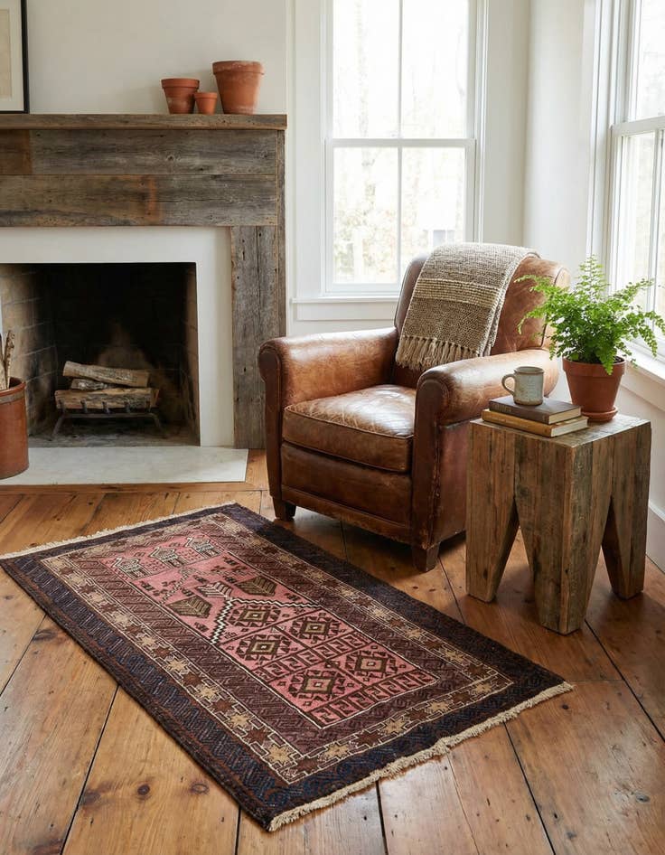 Detail image of  2' 11 x 4' 6  Hand Knotted Balouch Persian Wool Rug