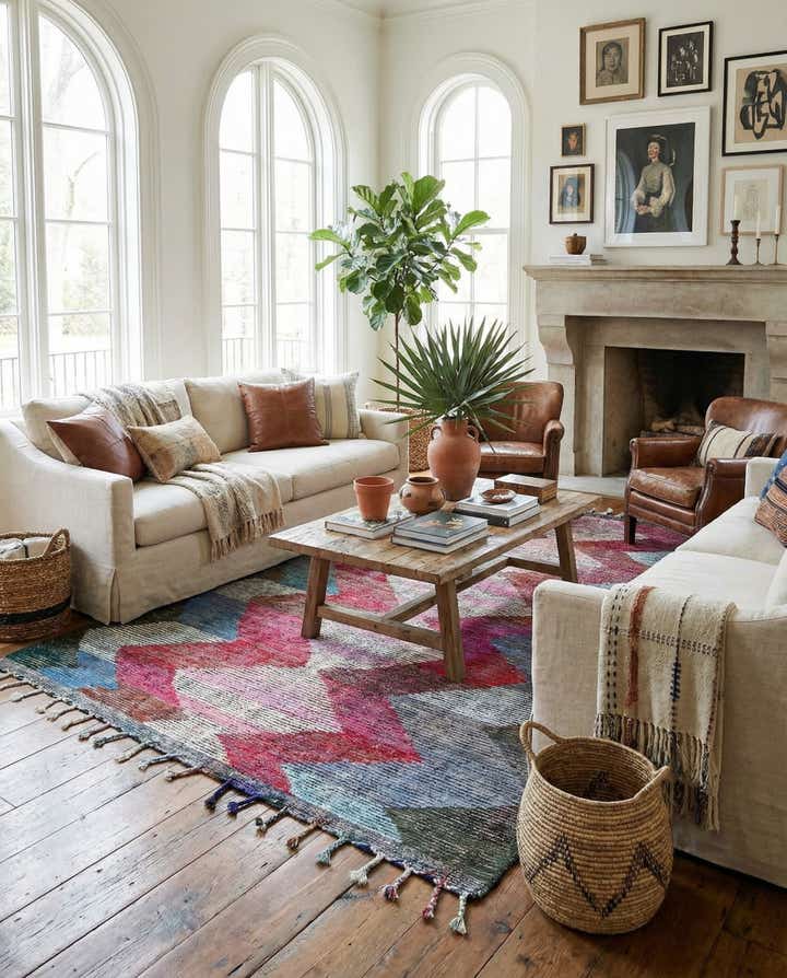 9' 3 x 12' 2 Hand Knotted Moroccan Wool Rug