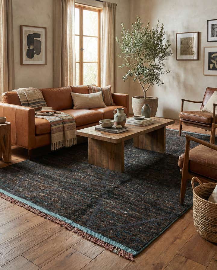6' 1 x 9' 7 Hand Knotted Moroccan Wool Rug