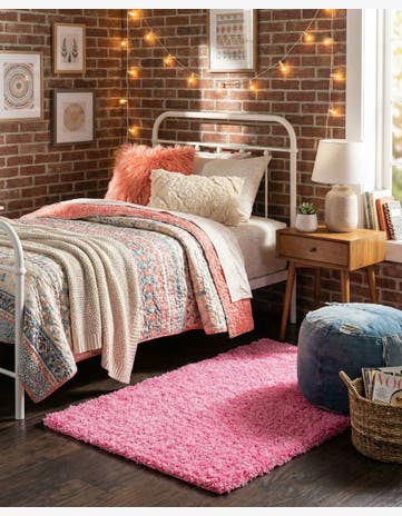 2' x 3' Solid Shag Rug