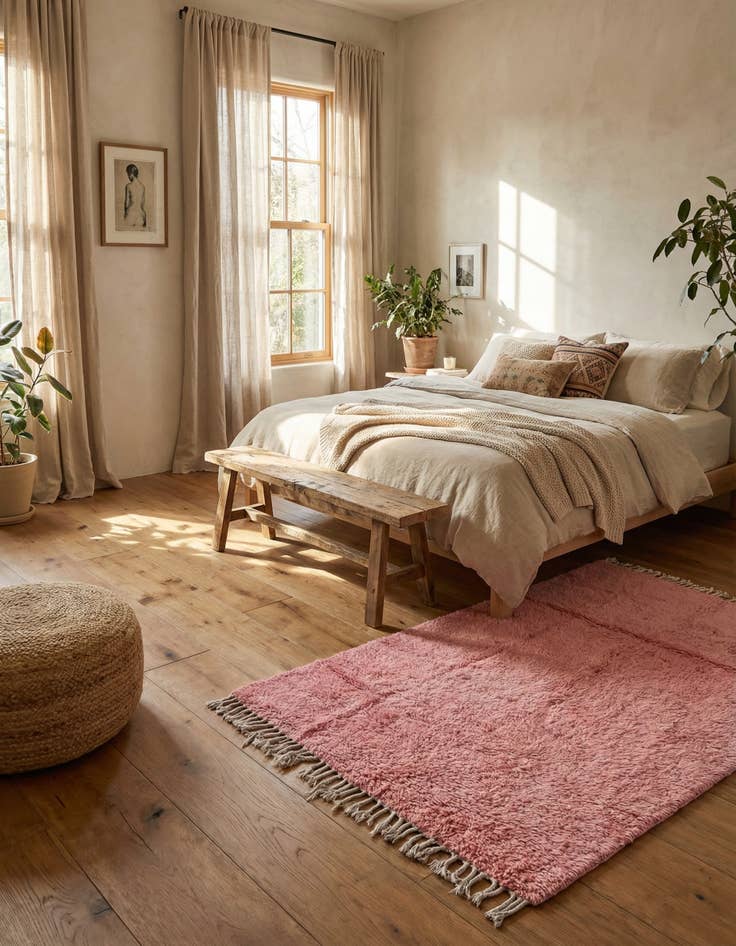 Detail image of  5' 1 x 7' 10  Hand Knotted Moroccan Wool Rug