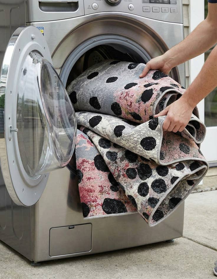 Detail image of  7' 10 x 10'  Washable Modern Indoor / Outdoor Rug