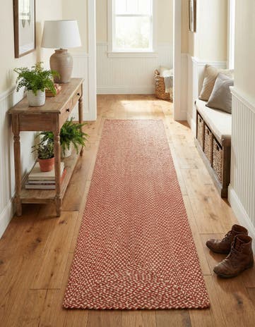 2' 7 x 10' Handmade Tweed Braided Jute Runner Rug