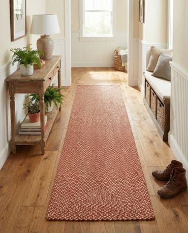  2' 7 x 10'  Hand Tweed Braided Jute Runner Rug