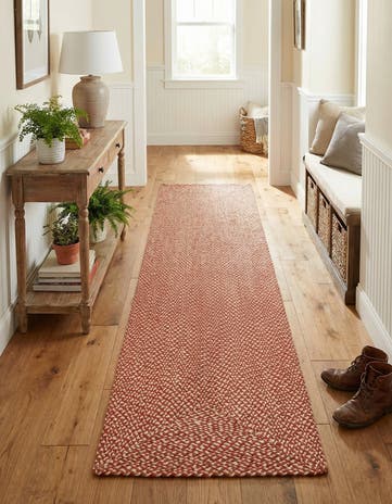 2' 7 x 10' Handmade Tweed Braided Jute Runner Rug