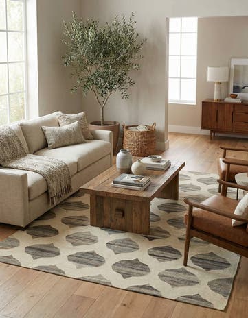 5' x 6' 7 Hand Woven Kilim Modern Wool Rug