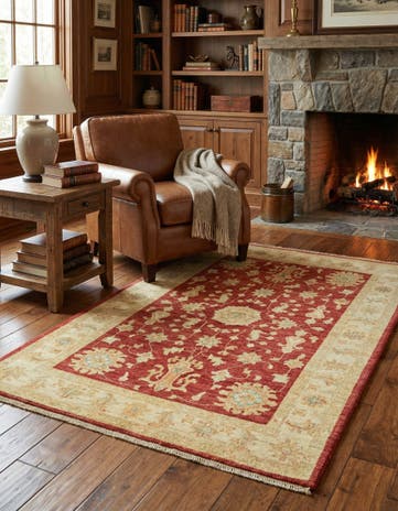 3' 4 x 5' Hand Knotted Peshawar Ziegler Rug