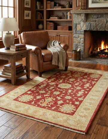 3' 4 x 5' Hand Knotted Peshawar Ziegler Rug