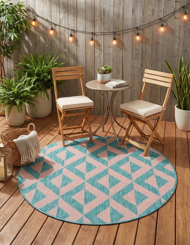 Detail image of 3' x 3'  Washable Jill Zarin Napa Indoor / Outdoor Round Rug