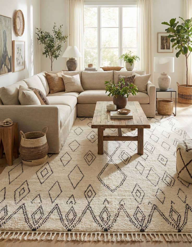 Detail image of 8' x 10' 2  Hand Knotted Moroccan Wool Rug