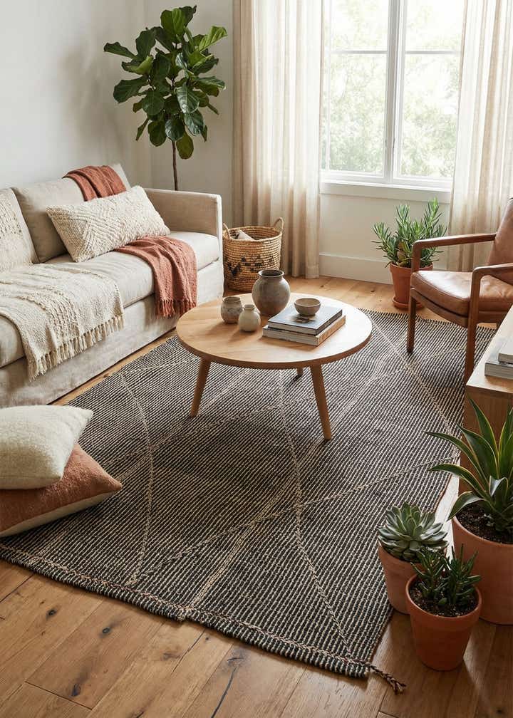 5' 10 x 9' 4 Hand Knotted Moroccan Wool Rug