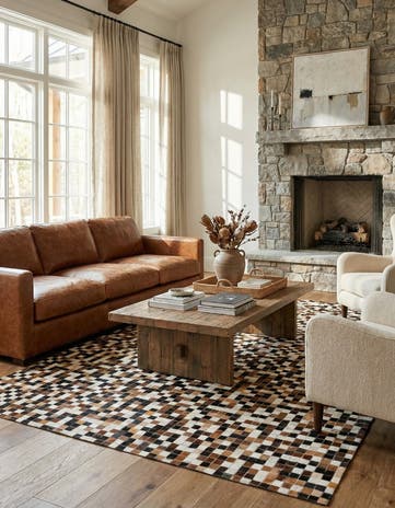5' 5 x 7' 8 Cowhide Stocks Rug