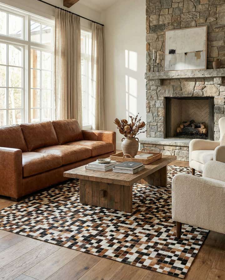 5' 5 x 7' 8 Cowhide Stocks Rug