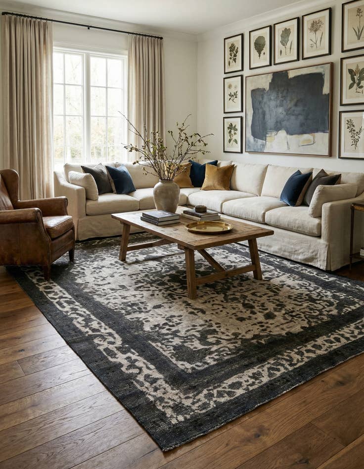 Detail image of 9' 3 x 12'  Hand Knotted Ultra Vintage Persian Wool Rug