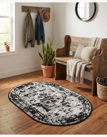 Black Monte Carlo Oval Rug
