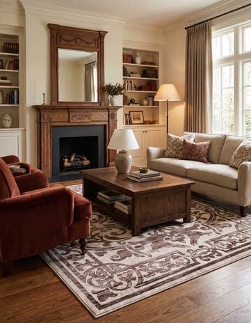 Chocolate Brown Hermitage Square Rug