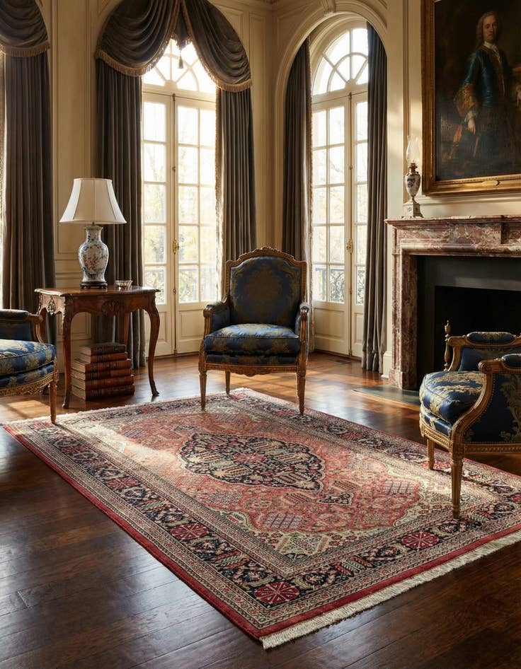 Detail image of 2' 7 x 3' 10 Ghom Silk Rug