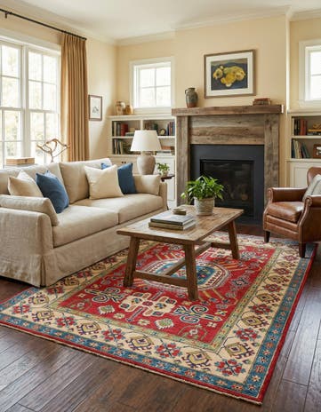 5' 1 x 6' 10 Hand Knotted Kazak Rug