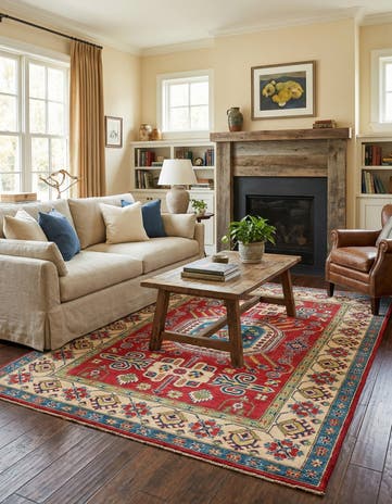 5' 1 x 6' 10 Hand Knotted Kazak Rug