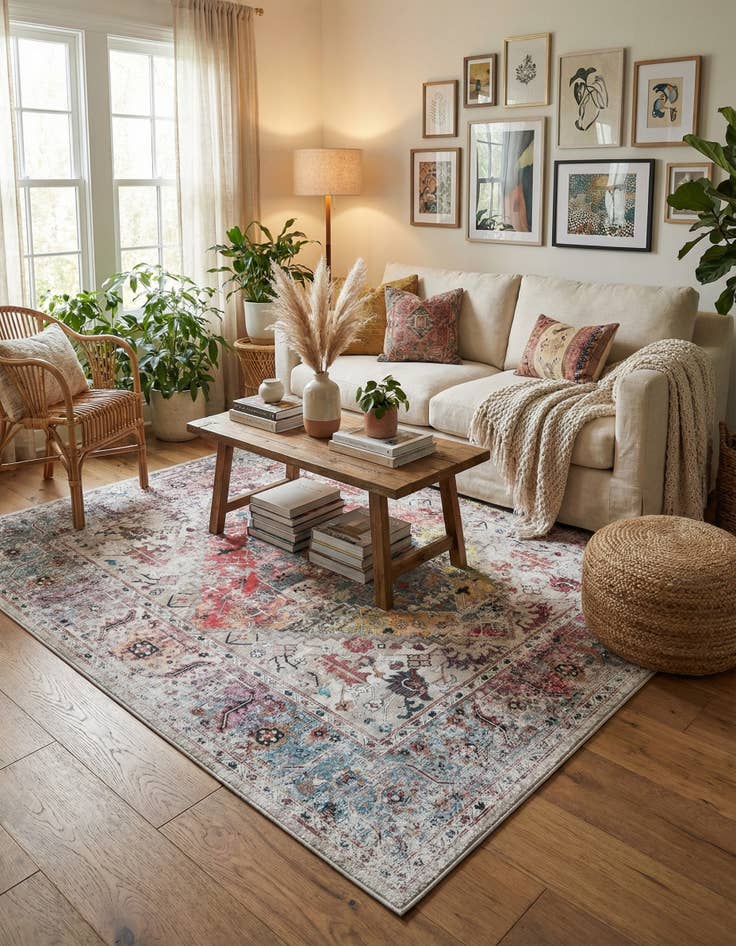 Detail image of  7' 10 x 7' 10  Washable Yara Square Rug