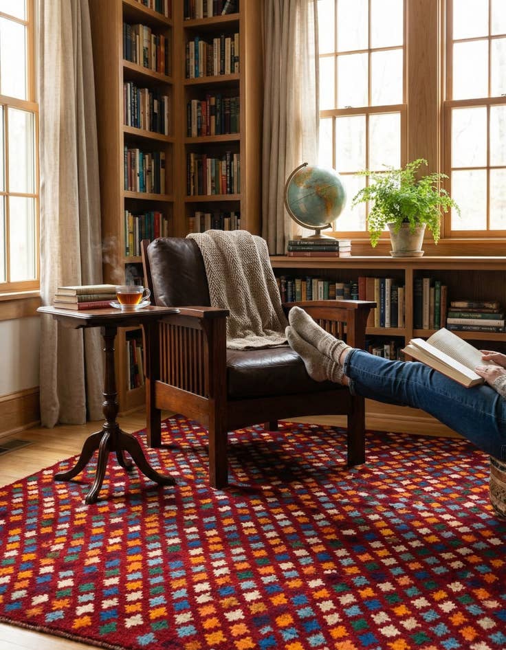 Detail image of 6' 2 x 8' Hand Knotted Balouch Wool Rug