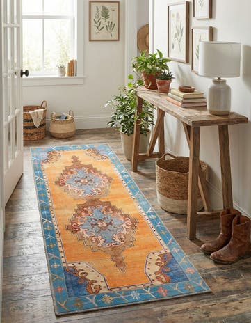 2' x 6' Washable Timeless Runner Rug