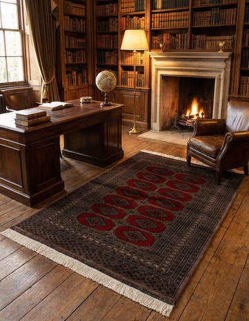 4' 3 x 6' 2 Hand Knotted Bokhara Oriental Wool Rug