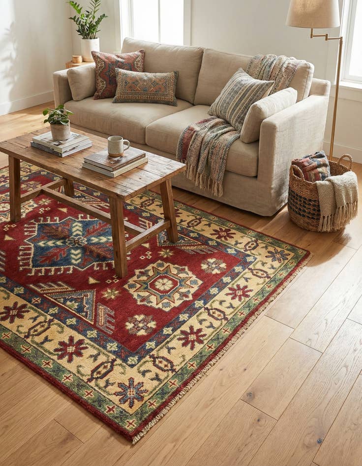 Detail image of 2' 8 x 4' 3  Hand Knotted Kazak Rug