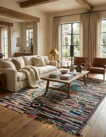 8' 1 x 10' 5 Hand Knotted Moroccan Wool Rug