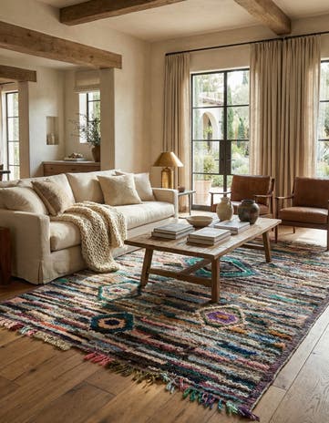 8' 1 x 10' 5 Hand Knotted Moroccan Wool Rug