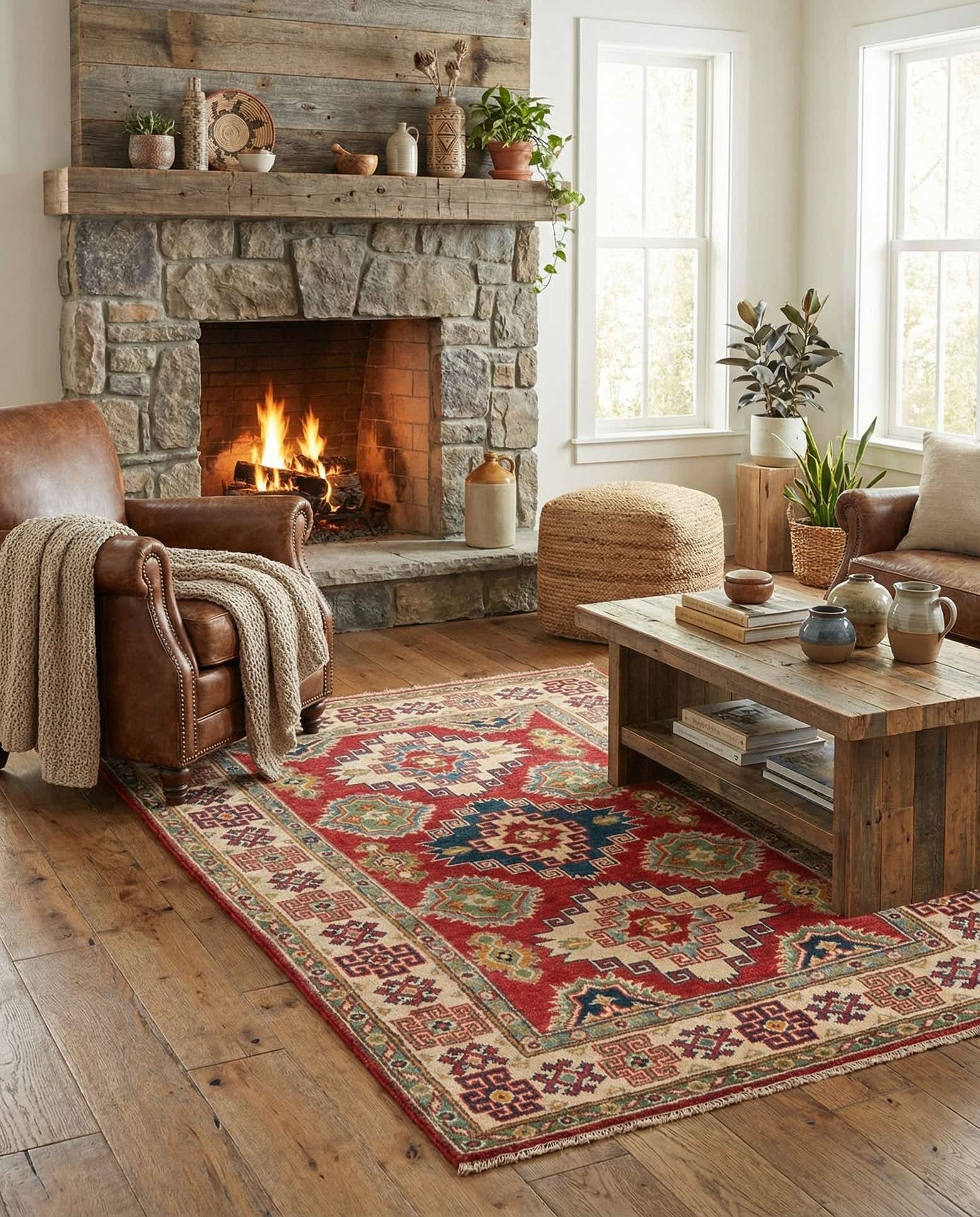 3' 3 x 5' Hand Knotted Kazak Rug