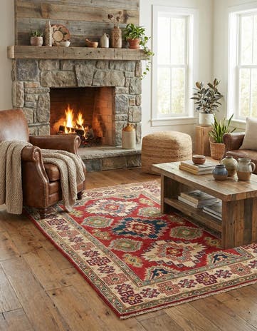 3' 3 x 5' Hand Knotted Kazak Rug
