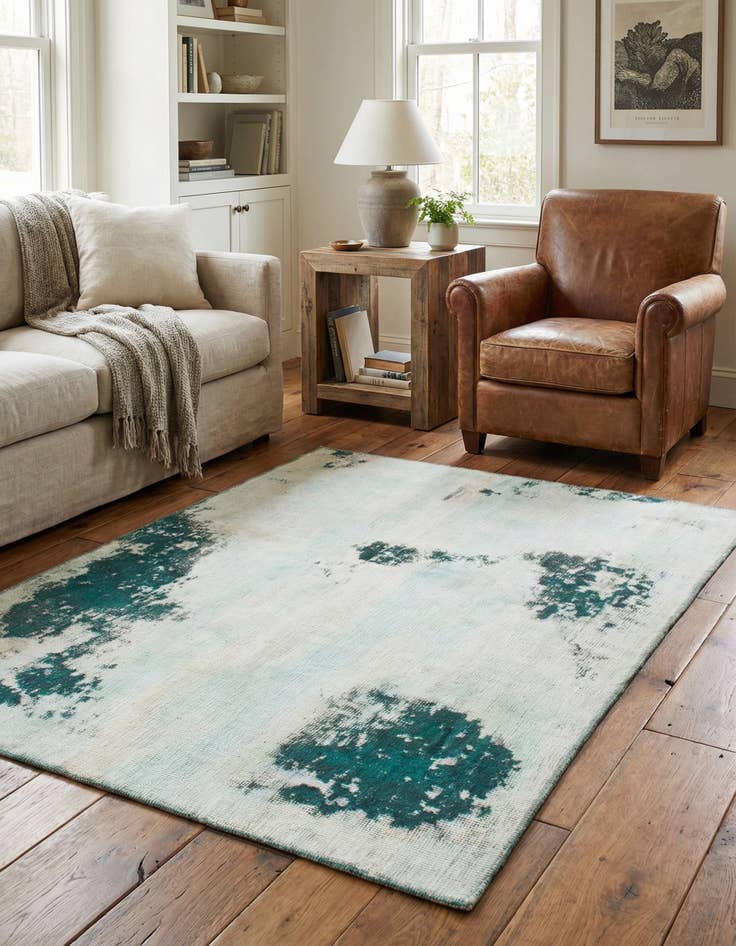 Detail image of 3' 6 x 4' 5  Hand Knotted Ultra Vintage Persian Wool Square Rug