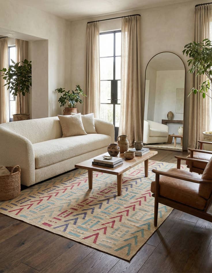 Detail image of 5' 10 x 7' 9  Hand Woven Kilim Modern Wool Rug