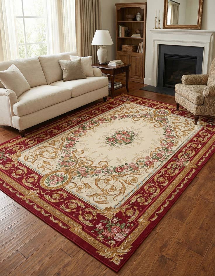 Detail image of 6' x 9'  Washable Traditional Indoor / Outdoor Rug